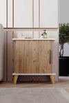 Adela bedside cabinet with cupboard door open showing internal storage - Sohowells