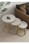 Durham Round Nest Of Tables Set - 3 Pieces Nesting Table Tempered Glass Top