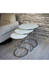 Soho Round Nest Of Tables Set - 3 Pieces Nesting Table Tempered Glass Top