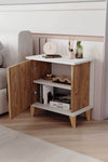 Close up of the light pine effect finish on the Adela bedside cabinet - Sohowells