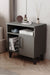 Anthracite grey three compartment bedside cabinet with door and open shelves - Sohowells