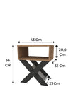 Additional view of light pine and anthracite X-leg side table with magazine slot - Sohowells