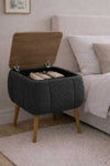 Close up of the grey teddy fabric texture on the Lina bedside table - Sohowells