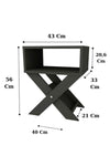 Close up of the anthracite finish and magazine slot on the X-leg side table - Sohowells
