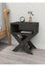 Anthracite grey X-leg bedside table with magazine rack and open lower shelf - Sohowells