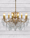 Medium 8 Branch Brushed Gold Shallow Chandelier — additional view
