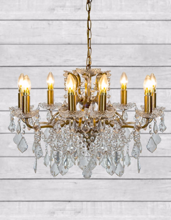 Medium 8 Branch Brushed Gold Shallow Chandelier — additional view