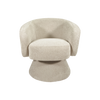 Manon ivory chenille swivel armchair with compact rounded frame - Sohowells