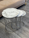 Raja Round Nest Of Tables Set - 3 Pieces Nesting Table Wood Top