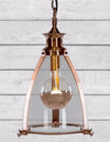 Copper and Glass Lantern Ceiling Light — alternate view