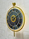 Decorative Wall Clock 40x60cm Metal Frame Modern Large Design with Glass & Led Lights For Living Room, Hallway, Kitchen, Office,Bedroom