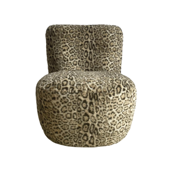 Eve compact leopard effect faux fur armchair with ergonomic back - Sohowells