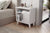 Kommen white bedside cabinet with cupboard and two open shelves - Sohowells