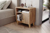 Kommen light pine effect bedside cabinet with cupboard and two open shelves - Sohowells