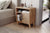 Kommen light pine effect bedside cabinet with cupboard and two open shelves - Sohowells