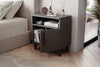 Angled view of Kommen anthracite bedside cabinet showing raised legs - Sohowells