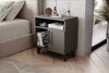 Kommen anthracite bedside cabinet with cupboard and two open shelves - Sohowells