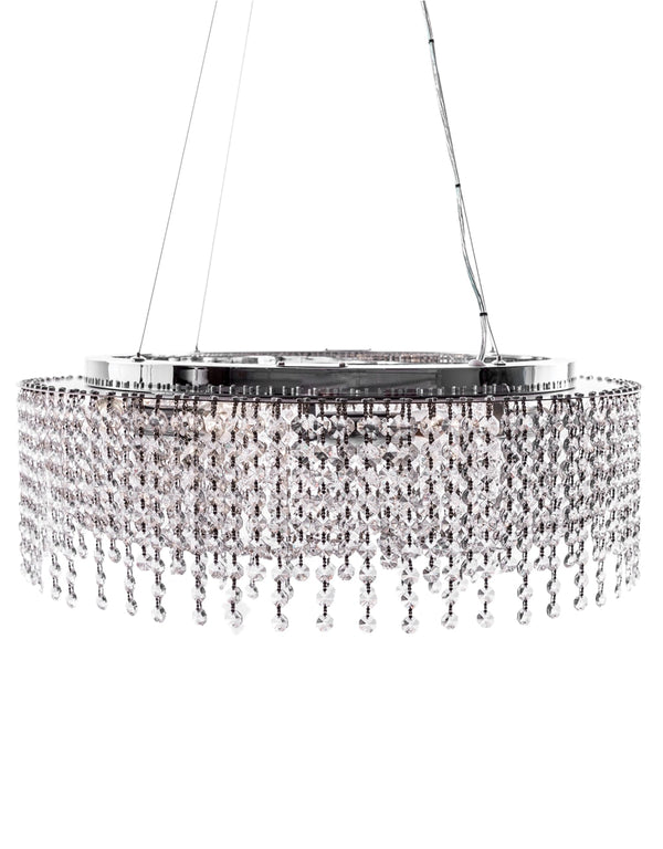 Large Round Crystal Waterfall Chandelier - alternative view