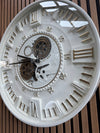 Berlin Moving Gears Decorative Wall Clock Oversize Extra Large 23 Inch/60 cm Ekru