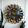 Piano Moving Gears Decorative Wall Clock Oversize Extra Large 32` Inch/80 cm Real Mirror & Glass Chrome