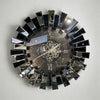 Piano Moving Gears Decorative Wall Clock Oversize Extra Large 32` Inch/80 cm Real Mirror & Glass Chrome