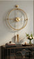 Decorative Wall Clock 48x60cm Gold Metal Frame Modern Large Design with Glass & Led Lights For Living Room, Hallway, Kitchen, Office,Bedroom