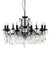 Large 12 Branch Matt Black Shallow Chandelier