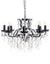 Medium 8 Branch Matt Black Shallow Chandelier
