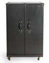 Soho Steamer Large Leather Two-Door Wine / Bar Cabinet