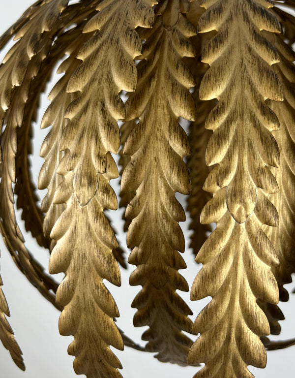Gold Tropical Floral Ceiling Pendant - alternative angle