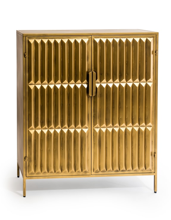 Industrial Gold "Fitzgerald" 2 Door Metal Side Cabinet