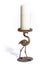 Antiqued Flamingo Candle Holder with Glass Cover