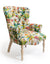 Exotic monkey and parasol print button back occasional chair handmade in the UK - Sohowells