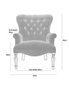 Angled view of tropical monkey print statement chair with turned front legs
