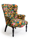 Citrus fruit print button back occasional chair handmade in the UK - Sohowells