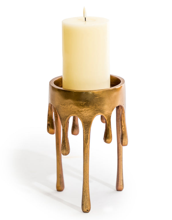 Medium Gold "Dali" Drip Candle Holder