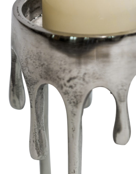 Medium Raw Nickel "Dali" Drip Candle Holder