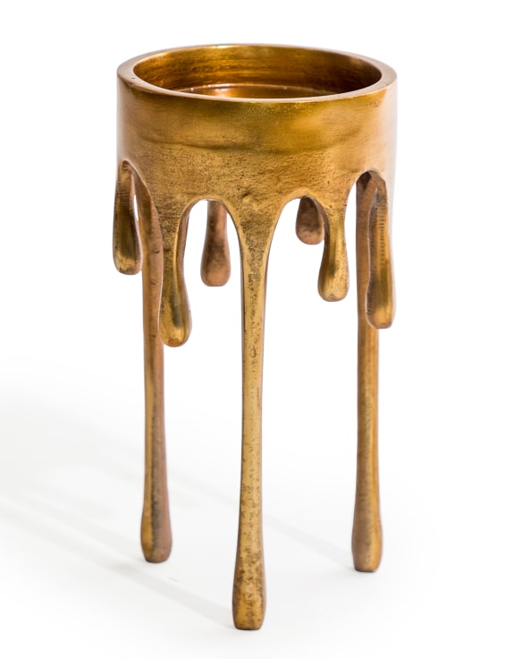 Large Gold "Dali" Drip Candle Holder