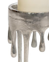 Large Raw Nickel "Dali" Drip Candle Holder