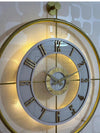 Large Decorative Wall Clock 60x80cm Metal Gold Frame Modern Design with Glass & Led Lights For Living Room, Hallway, Kitchen, Office,Bedroom