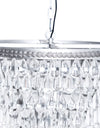 Large Brushed Silver Finish Rainfall Chandelier w/ Clear Crystals