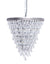 Large Brushed Silver Finish Rainfall Chandelier w/ Clear Crystals