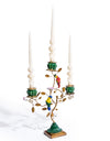 Antiqued Ornate Multi Branch Parrot Candle Holder