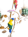 Antiqued Ornate Multi Branch Parrot Candle Holder