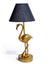 Antique Gold Flamingo Lamp w/ Black Shade
