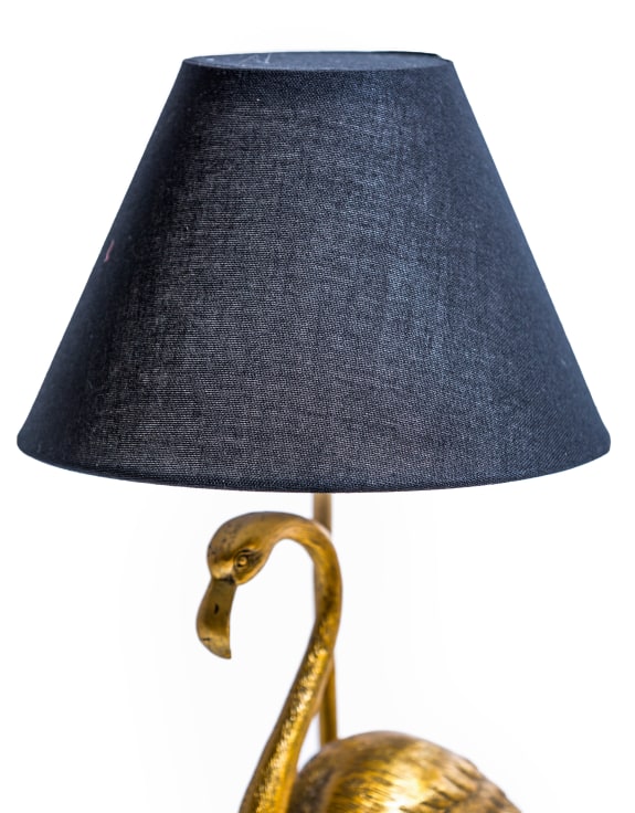 Antique Gold Flamingo Lamp w/ Black Shade