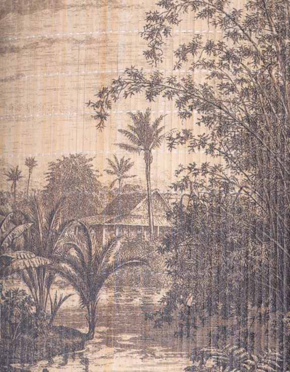 Tropical Scene Bamboo Shade 55cm