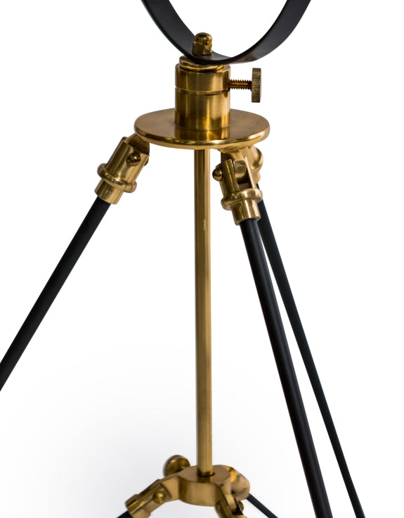 Black and Brass Large Tripod Table Lamp