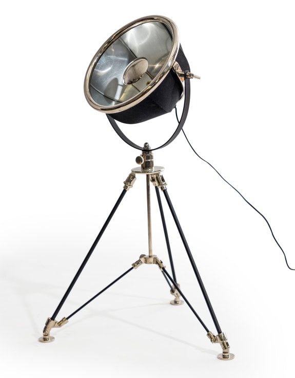 Black and Nickel Large Tripod Table Lamp