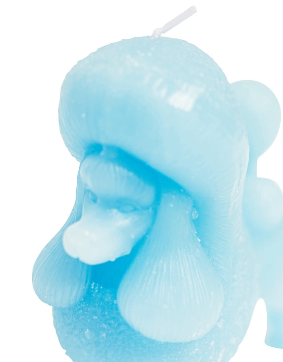 Light Blue Poodle Candle